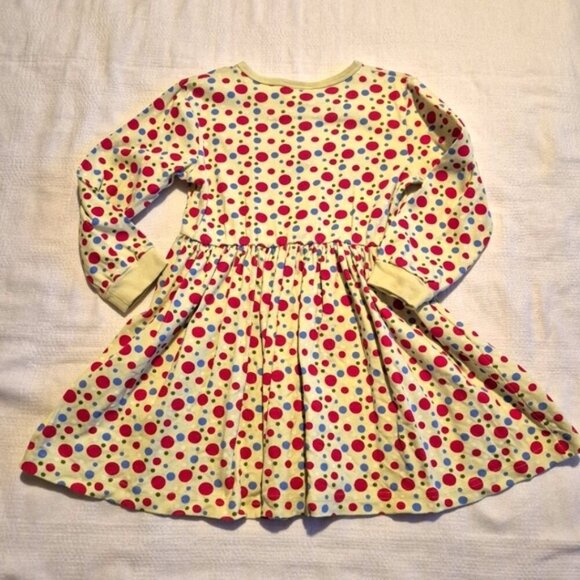 Hanna Andersson girls size 110 or 5 lime with red & blue polka dots, has defects - Picture 3 of 5